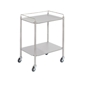 dressing trolley medium stainless steel with rail 300x300