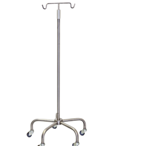 mhe dsmss medicare stainless steel drip stand with rounded 5 leg base 2 300x300